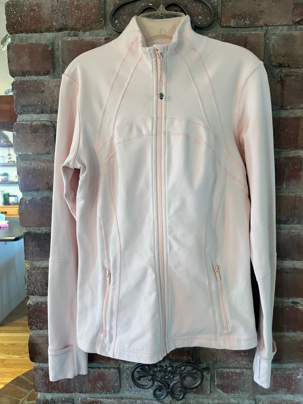 Lulu Lemon Define Jacket in Strawberry Milkshake Color.